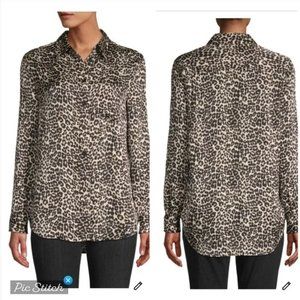 Equipment Reese Leopard Print Button Down Shirt Size XS